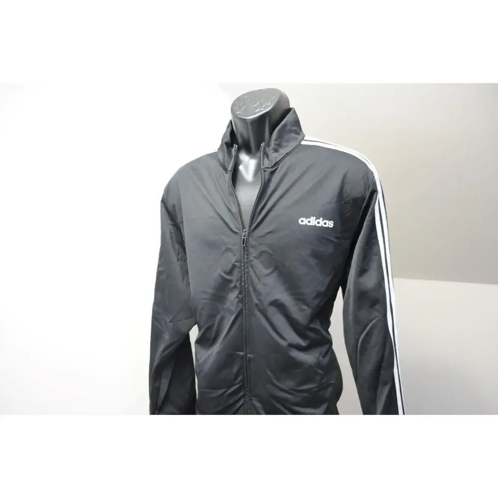 Adidas Track Jacket Black Performance Full Zip Athletic Mens‎ Size XL